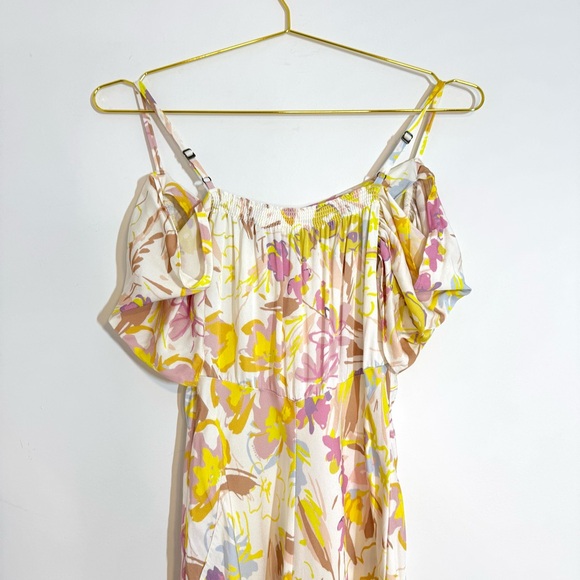 Ted Baker London Camily Floral Satin Cowl Neck Cold Shoulder Mini Dress Ivory 4 - Picture 11 of 16